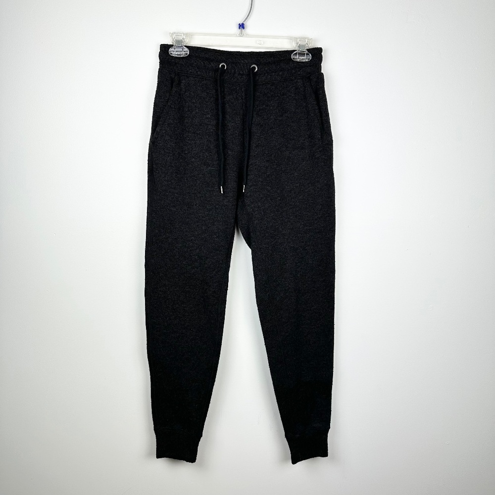 American Eagle Knit Drawstring Cuffed Thick Joggers Size S Heathered Charcoal
